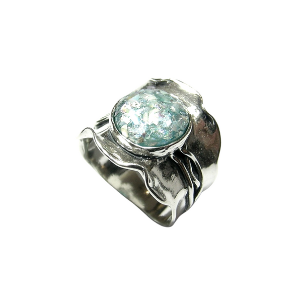 Classy Roman-Glass Ring R8944