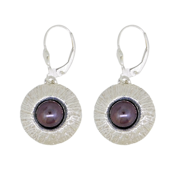 Round Centered Peakok / Freshwater Pearl Earrings EW7111