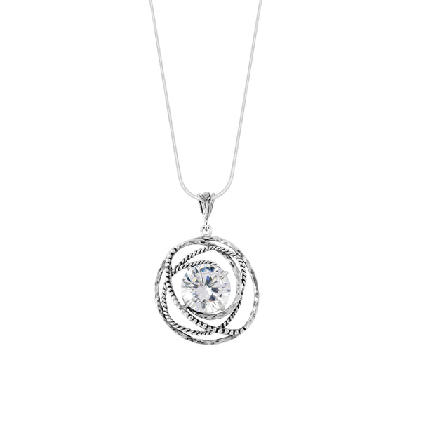 ネックレス・ペンダント ROMANTINUER SN103 NECKLACE Abstract Frame CZ Necklace | Zuman Jewelry
