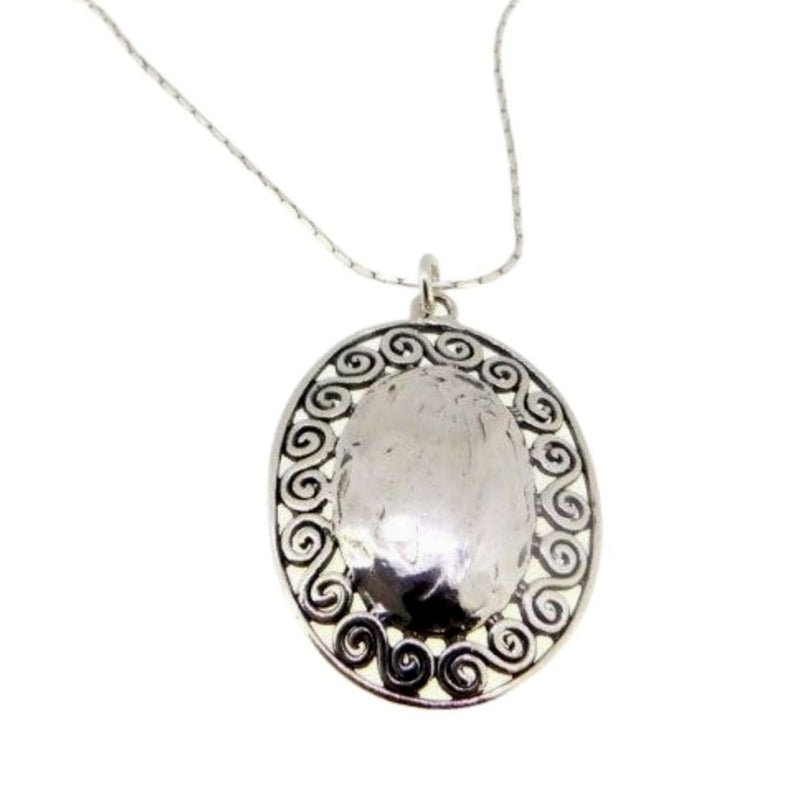 Oval with Spirals Design Necklace N8179