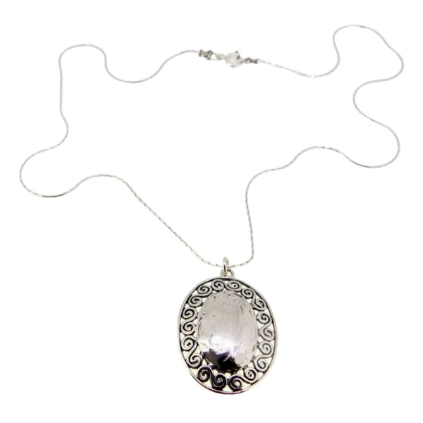 Oval with Spirals Design Necklace N8179