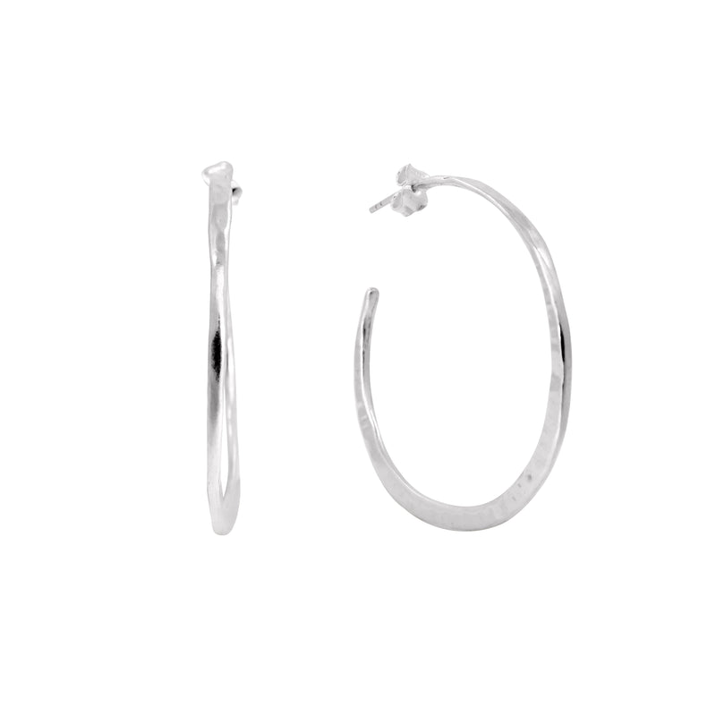 Hammered ''O'' Hoop Earrings E9533