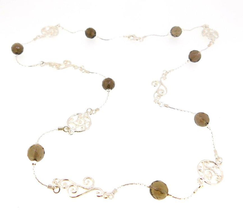 Stations and Smoky Qtz Necklace NW7957