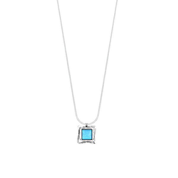 Square Framed Opal Necklace